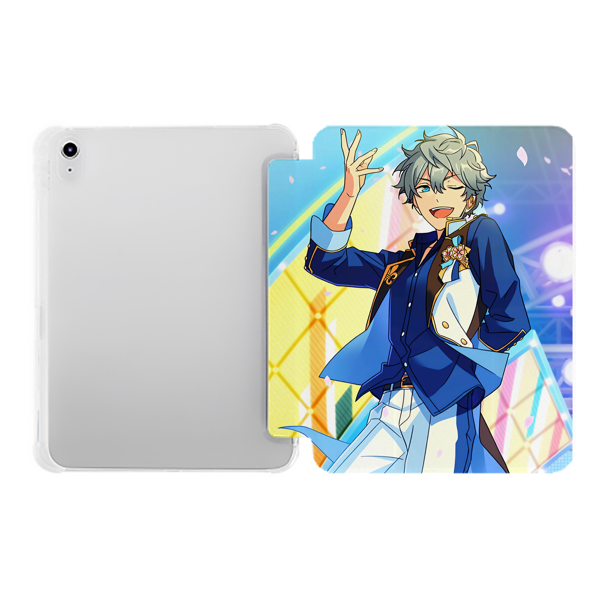 （画像用） あんさんぶるスターズ! Ensemble Stars IPad ケース ペン収納付き 三つ折りスタンド PUレザー×シリコン 対応機種9.5/10.5/10.9インチ